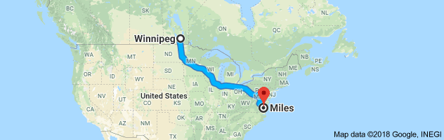 shipping from Manitoba to Virginia