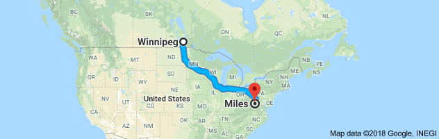 shipping from Manitoba to West Virginia