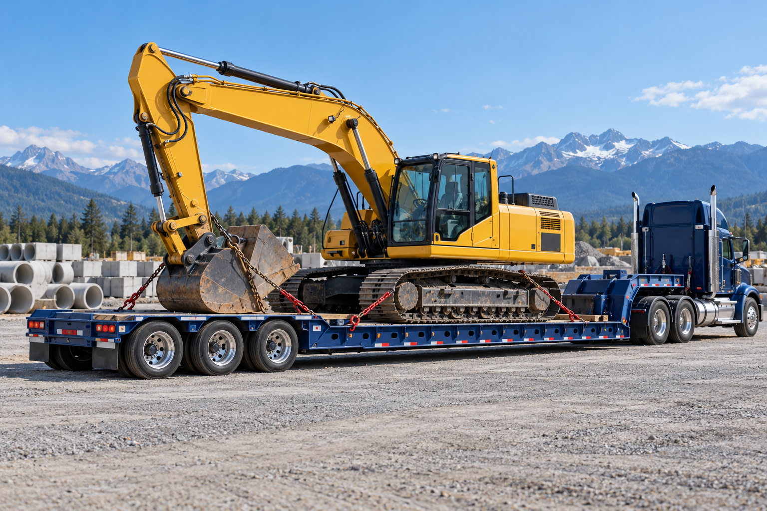 Excavator at a construction site