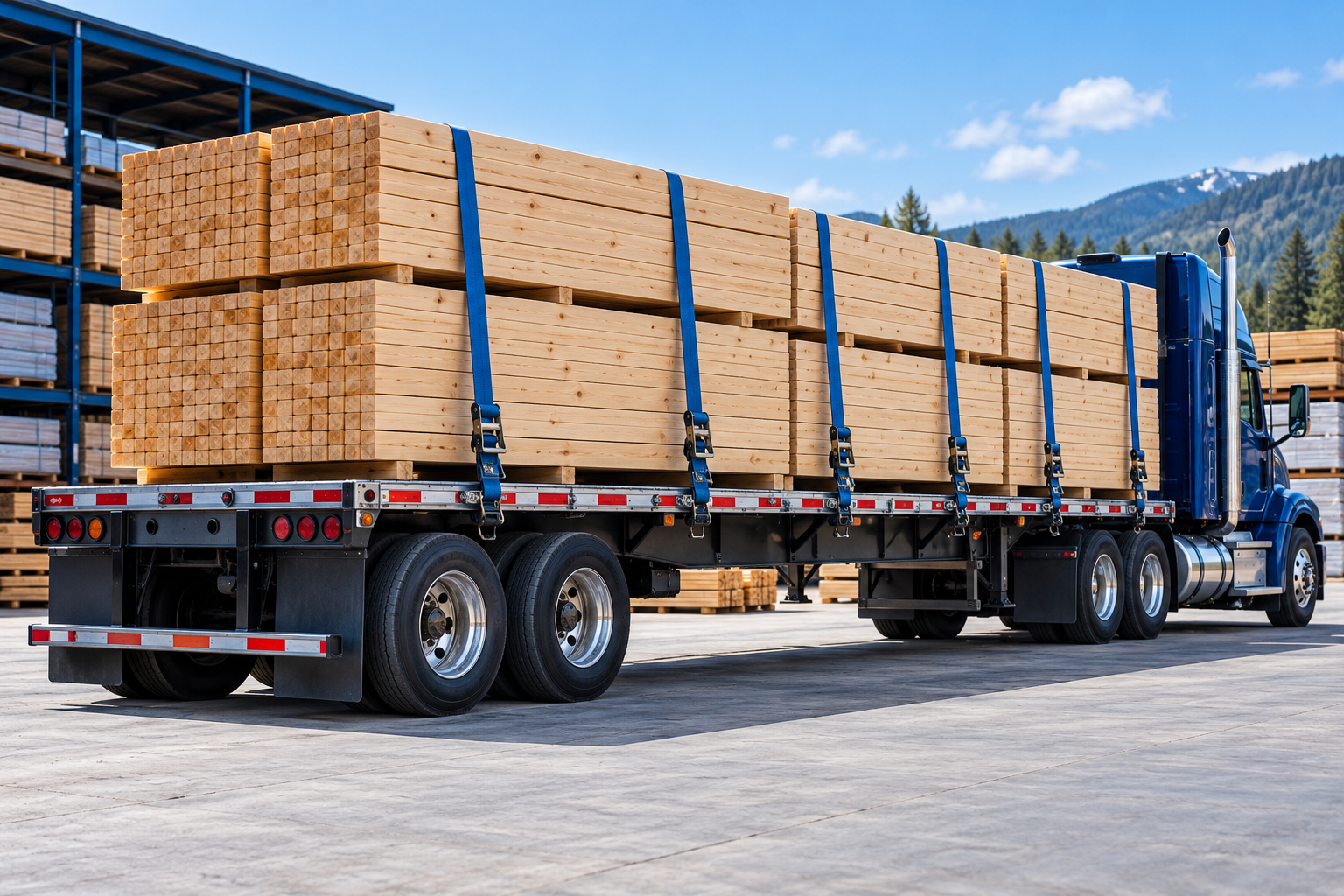 Bundled lumber and construction materials