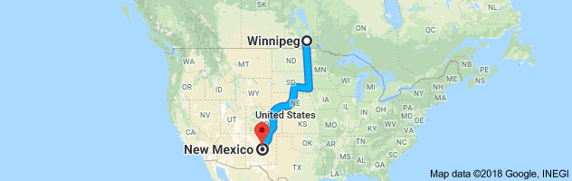 shipping from Manitoba to New Mexico