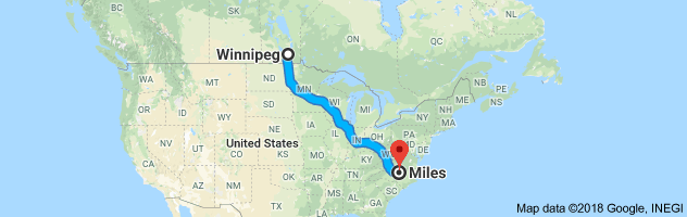 shipping from Manitoba to North Carolina