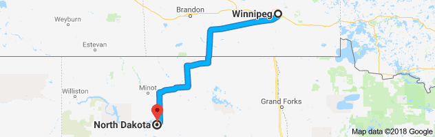 shipping from Manitoba to North Dakota