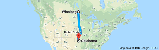 shipping from Manitoba to Oklahoma