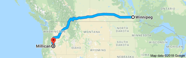 shipping from Manitoba to Oregon