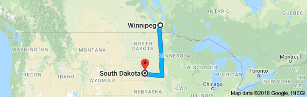 shipping from Manitoba to South Dakota