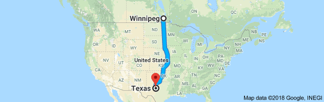 shipping from Manitoba to Texas