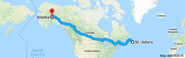 shipping from Newfoundland to Alaska