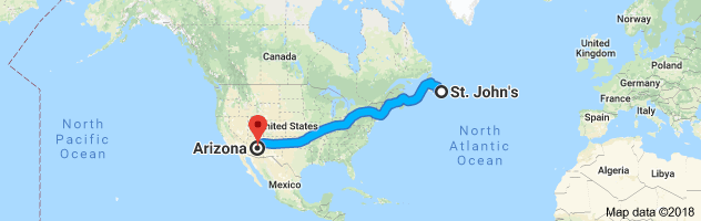 shipping from Newfoundland to Arizona