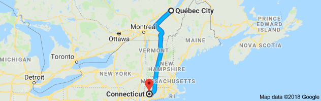 shipping from Quebec to Connecticut