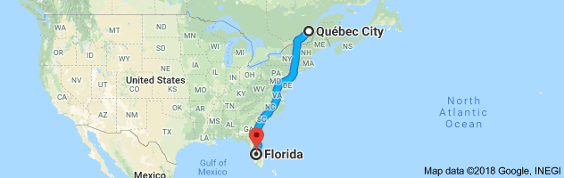 shipping from Quebec to Florida