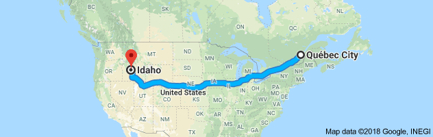 shipping from Quebec to Idaho