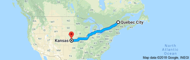 shipping from Quebec to Kansas
