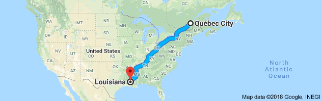 shipping from Quebec to Louisiana