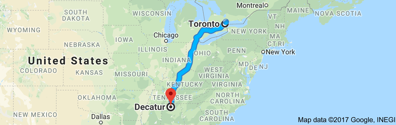 shipping from Ontario to Alabama